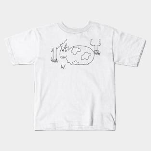 Cowicorn Unicorn Cow Grazing in the Yard Kids T-Shirt